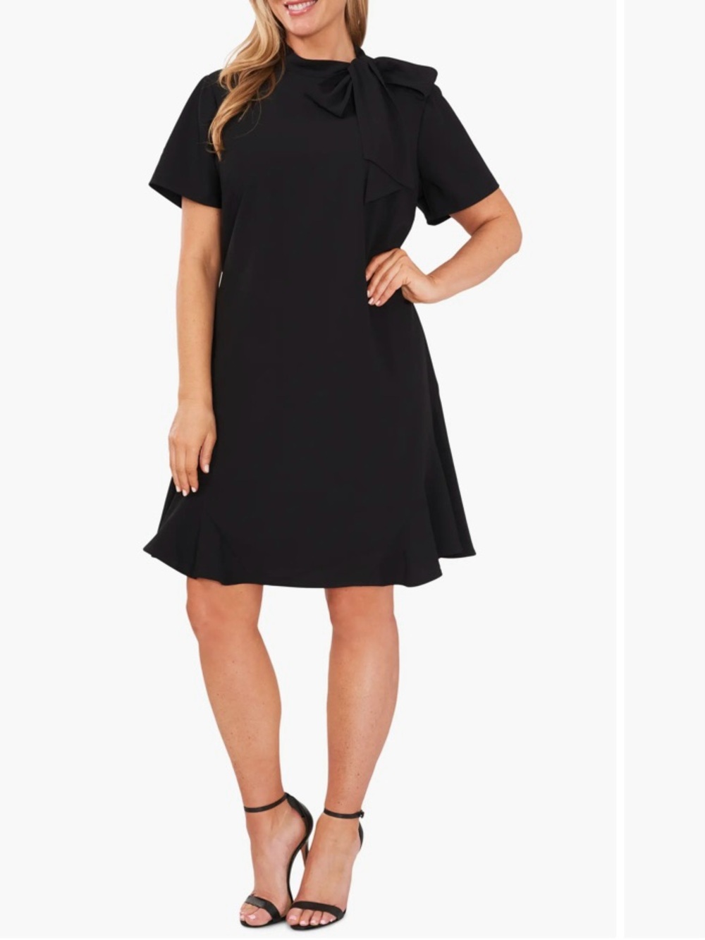 CeCe Black Bow A-Line Dress Size 22